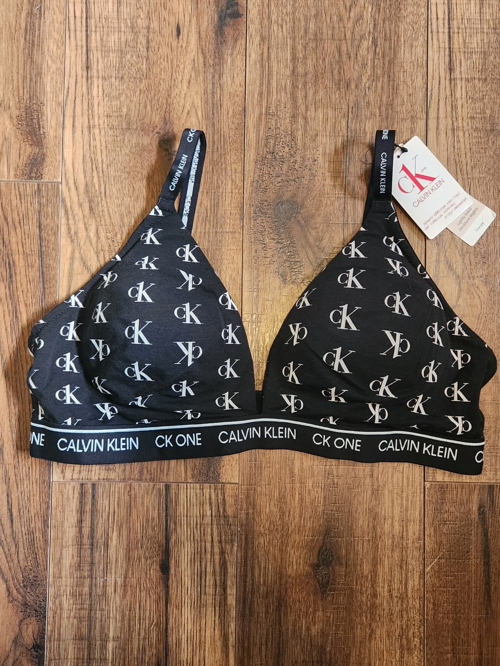 Calvin Klein Black CK Logo Triangle Bralette